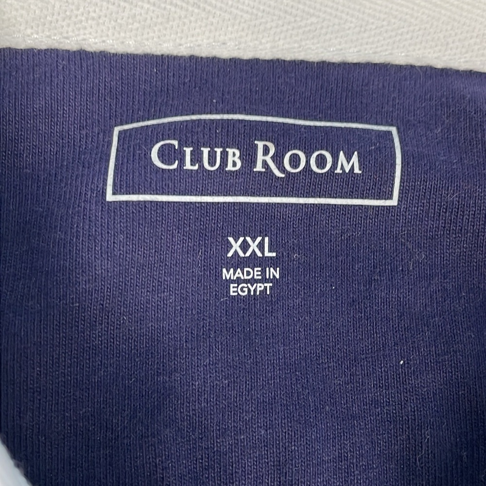 NWT Club Room Colorblock Rugby Polo Shirt Long Sleeve Navy Blue White Sz XXL - Picture 4 of 10